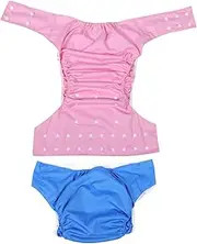GANAZONO 2Pcs Adult Reusable Diapers for Men Washable Leak Nappy Pants Comfortable and Design and Breathable Cloth Diapers for Elderly Care