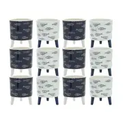 Melrose Coastal Fish Pattern Planter with Legs (Set of 12)