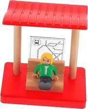 DIY Wooden Railway Station Platform Model Boys and Girls' Educational Building Toy Mini Station for Train Tracks Random Style