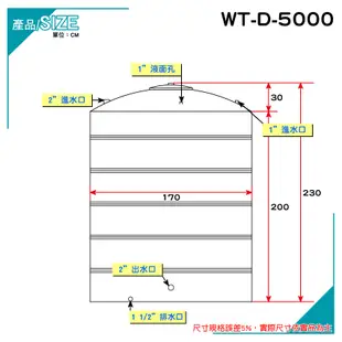 【C.L居家生活館】華泰 WT-D-5000 平底不鏽鋼水塔/304水塔/蓄水塔/5000L (8折)