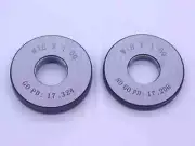NEW M18 X 1 6g SOLID THREAD RING GAGES 18 1.0 GO NO GO P.D.'S = 17.324 & 17.206