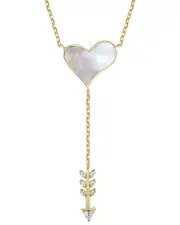 Rachel Glauber 14K Plated 11-13mm Pearl Cupid's Arrow Y Necklace