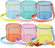 Net Bag, Mesh Pool Bag, Holiday Travel Back, 6 Pack Waterproof Zipper Boho Foldable Lightweight Travel Holiday Bags for Celebrating Holiday Spa Tennis, Pack of 6, Siehe Beschreibung