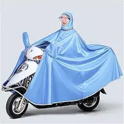 [CTRSM] Mobility Scooter rain Cover Canopy， Mobility Scooter Rain Cover,Cycling Raincoat, Hooded Rain Poncho with Rearview Mirror Cover, Windproof Unisex Rain Cape, for Bike, Ebike, Gee (Color : Light Blue,