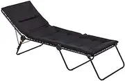 Lafuma Siesta Sunbed Aircomfort (Acier Black) Padded Pool Chaise Lounge w/Steel tubing