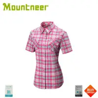 在飛比找momo購物網優惠-【Mountneer 山林】女 彈性抗UV格子襯衫《深桃紅》