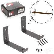 6x Shelf Support Shelf Bracket Metal Black 150 MM