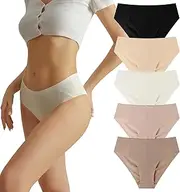 [TDONE] Women's Underpants, Stretch Sports Underwear, Women's Soft Seamless Underwear, Women's Set, High Leg, Comfortable Seamless Briefs, Breathable Hipsters Panties, Pack of 5