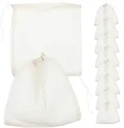 LIFKOME 10pcs Reusable Drawstring Soup Bags Cheesecloth Brew Bags for Tea Chinese Medicine and Bone Broth for Straining and Cooking Tea