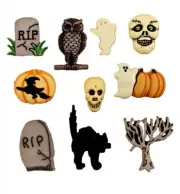 Graveyard 4520 - Buttons Galore - Halloween Variety - Craft Sewing Scrap