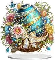 mivceklw Rhinestone Egg Decoration, Handmade Crystal Painting, Crystal Painting Kit, Rhinestone Gem Painting 23 x 22.8 cm for Indoor, Table, Living Room, Bed Room, Present, Decorations