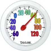 Taylor 5631 Colortrack Dial Outdoor Wall Thermometer, 6"