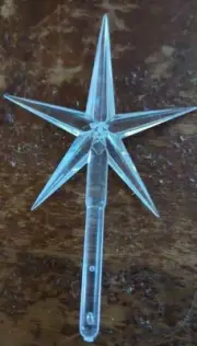 Vntg Clear Acrylic 4"x 2.4" 5-Point STAR Topper 4 Vntg Ceramic Christmas Trees