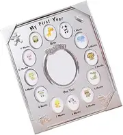 UPKOCH 1pc First Year Photo Frame First Year Picture Frame First Year Frame Memory Picture Frame Photo Frame Picture Frames Newborn Photo Frame Silver