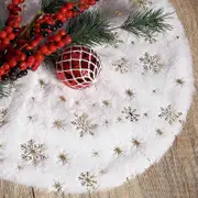 Christmas Decorations Christmas Tree Skirt Carpet Snowflake White Mat For Home Xmas Tree New Year Decor Noel Apron Ornament GD