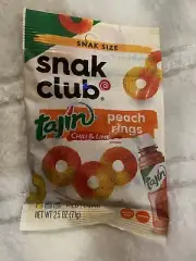 Lot Of 3 Snak Club Tajin Peach Rings 2.5 Oz X 3 = 7.5oz Chili And Lime NEW