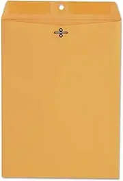 Universal 35264 Kraft Clasp Envelope, Center Seam, 28Lb, 9 X 12, Brown Kraft, 100/Box