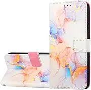 [YukeTop] Case for Nothing Phone 1, PU Leather Flip Folio Wallet Cover, with Card Slots, Case Cover for Nothing Phone 1.(Galaxy Marble White)