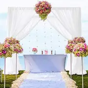 Chiffon Backdrop Curtain 5FTx8FT Fabric Drapes 29"W x 96"L (Pack of 2) White