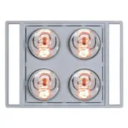 Heller 3 in 1 LED Ceiling Bathroom Exhaust Fan w/ Duct Kit/Heat Globes Silver