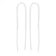 Sterling Silver Bar Drop Threader Earrings