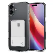 SPIGEN iPhone 16 Plus Case, 6.7 2024 Genuine Crystal Slot Card Holder Clear Cover for Apple