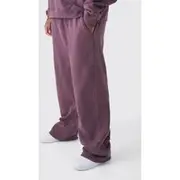 Mens Purple Plus Relaxed Washed Joggers