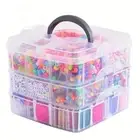 3-layers Jewelry Bead Storage Container Detachable Crafts Tool Case Desktop