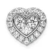 14k Yellow Gold White 7/8 Ct. Lab Grown Diamond VS/SI+ G+ Halo Heart Chain Slide Pendant