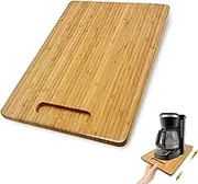 Bayting Bamboo Appliance Sliders for Kitchen Appliances, Sliding Tray with Silent Rubber Wheels for Coffee Maker, Kitchen Countertop Appliance Rolling Tray (13.8W” X 9.5L”X0.9H”)