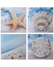 StyleCraft Beach Set of 4 Coastal Animal Art