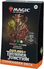 Magic: The Gathering Outlaws of Thunder Junction Commander Deck - Desert Bloom (100-Card Deck, 2-Card Collector Booster Sample Pack + Accessories) (English Version)