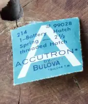 Vintage Bulova Accutron 214 tuning fork watch battery hatch spring part #99028