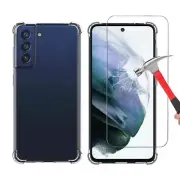 For Samsung Galaxy S21 FE 5G Slim Crystal Clear Case Cover with Screen Protector