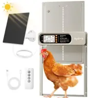 Automatic Chicken Coop Door Solar Powered, Timer, Light Sensor, Remote Contro...
