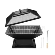 Portable Fire Pit BBQ Grill Fireplace Smoker Outdoor Brazier Garden Patio Heater