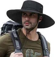 [JUYICOLEX] Sun Hats for Men Women Fishing Hat UPF 50+ Breathable Wide Brim Summer UV Protection Hat Black