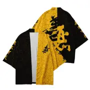 Men Loose Casual Kimono Coat Jacket Haori Cardigan Yukata Japanese Style Outwear