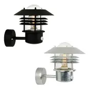 Vejers Sensor Outdoor Wall Light in Black or Galvanized