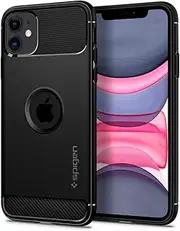 SPIGEN Rugged Armor Case Designed for Apple iPhone 11 (2019) Resilient Ultra Soft Cover - Black
