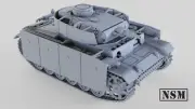 NSM Panzer IIIN, 1/56th Scale,28mm For Bolt Action.