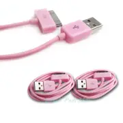 2 PCS 6FT USB SYNC DATA POWER CHARGER CABLES IPAD IPHONE IPOD CLASSIC TOUCH PINK