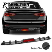 CARBON FIBER Rear Bumper Diffuser LED Brake Light Shark Fins for Audi A5 b8 A6 (for: Audi)