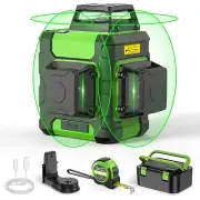 Laser Level 3 x 360 Self Leveling Laser Level Tool 3D Cross Line Leveling and...