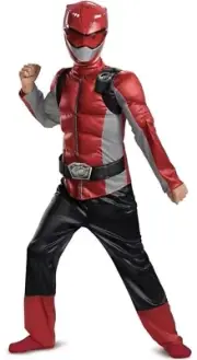 Beast Morphers POWER RANGERS Red Ranger Muscle Costume Kids Size Large (10-12)
