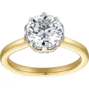 LuvMyJewelry Tiarae 14K Gold Round Cut Lab Grown Diamond Cathedral Ring - 2 ct in 14K Yellow Gold at Nordstrom, Size 7