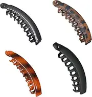 4Pack Banana Clip, Elegant Hair Clips,Claw Clip, Suitable For Ladies With Straight And Curly Hair