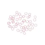 Light Pink Enamel Plated Jump Rings 8mm x 1.2mm - Open 16 Gauge- 50 Rings - J090