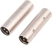 XLR Male to Male Connector, Microphone Audio Adapter, Zinc Alloy for Amplifier for Microphone(2PCS)