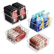 Freezer Organizer Bins - 4 Pack Small Upright Freezer Baskets for 13 White